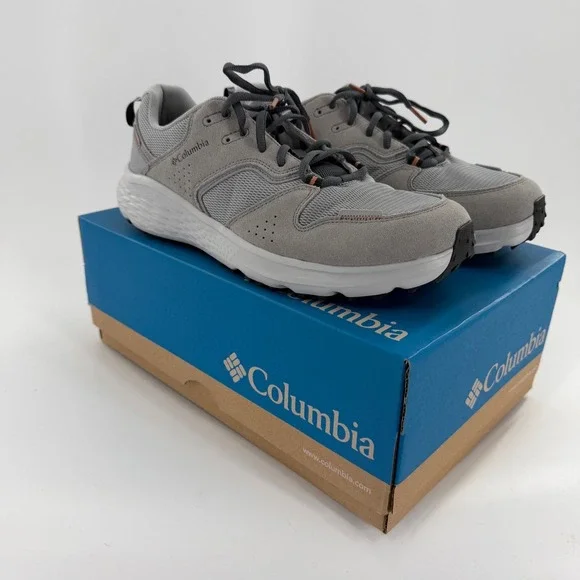 Columbia Omni-Max Mens Grey Suede Mesh Hiking Walking Sneakers Shoes Sz 11.5